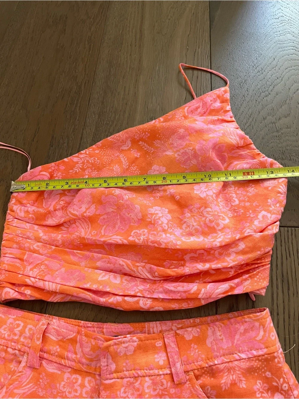 ZARA Floral Two Piece Set Size XS Orange and Pink
